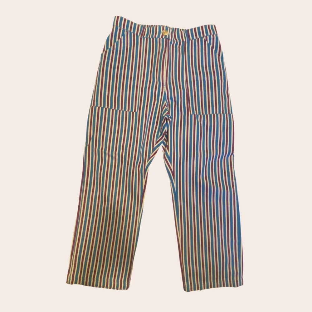 Big Bud Press Candy Stripe Work Pants in Blue Raspberry - Size L